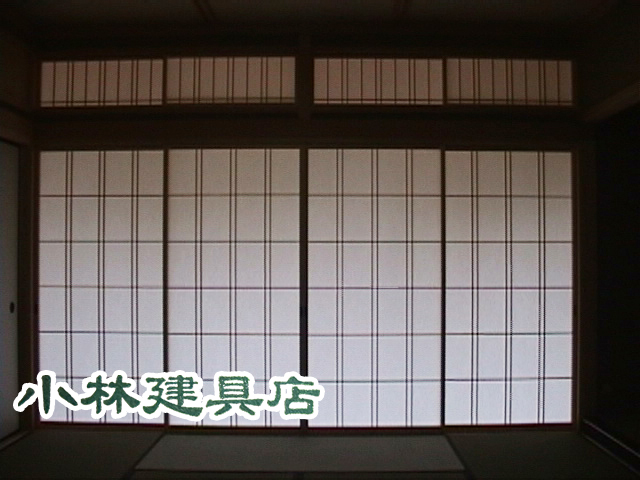 紙貼障子（吹寄せ、ホワイトスプルス）