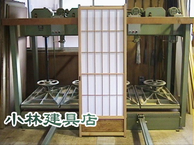 スリアゲ障子（立柳、腰付、吉野杉）